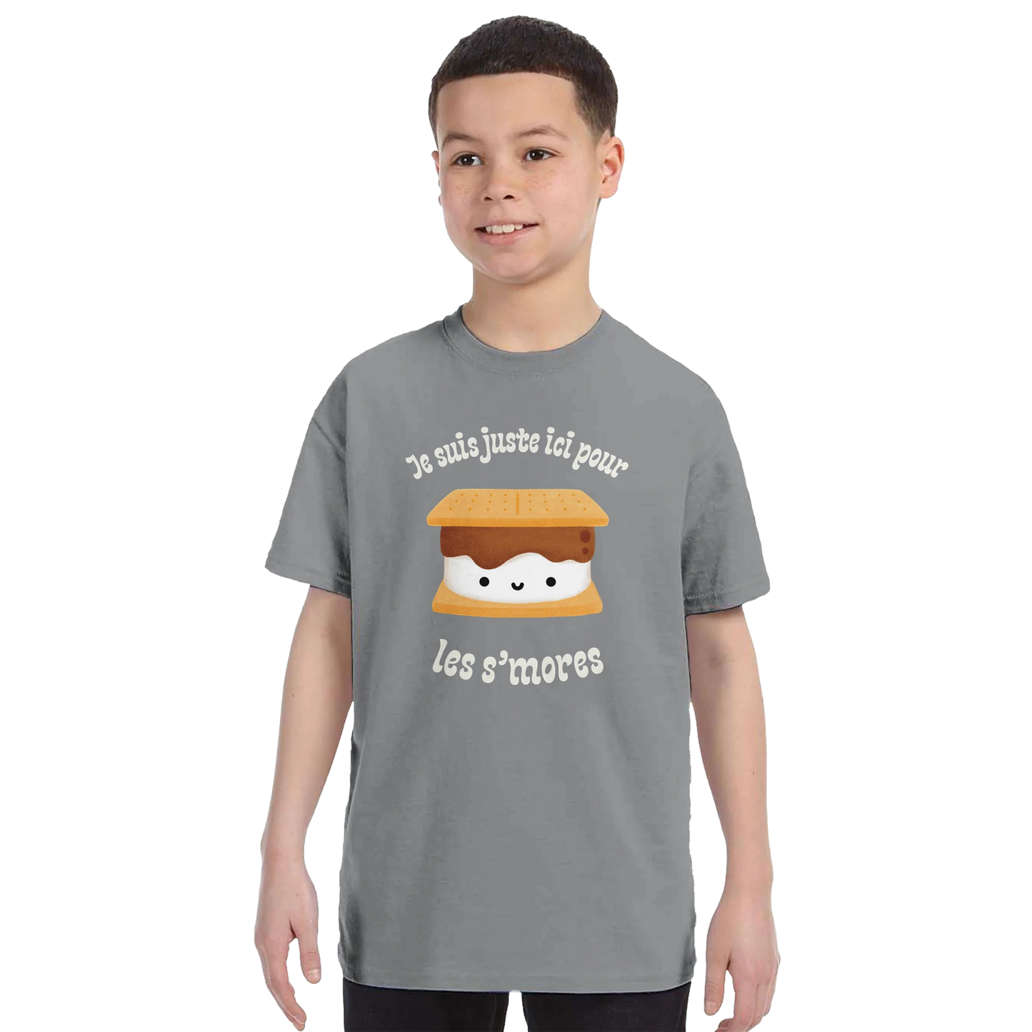 T-shirt Je suis juste ici pour les s'mores | Sans destination fixe