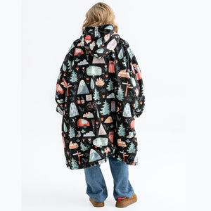Sweat-shirt douillet style couverture à capuchon avec poche