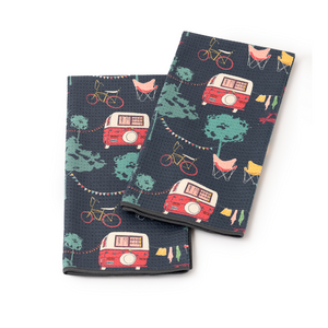 Ensemble de 2 linges à vaisselle en microfibre gaufrée
