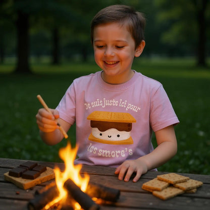 T-shirt Je suis juste ici pour les s'mores | Sans destination fixe