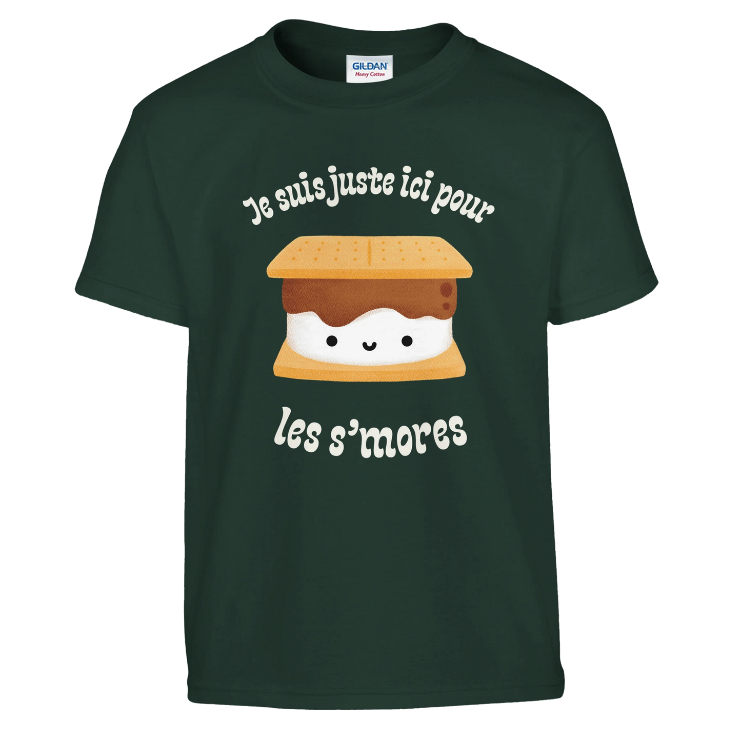 T-shirt Je suis juste ici pour les s'mores | Sans destination fixe