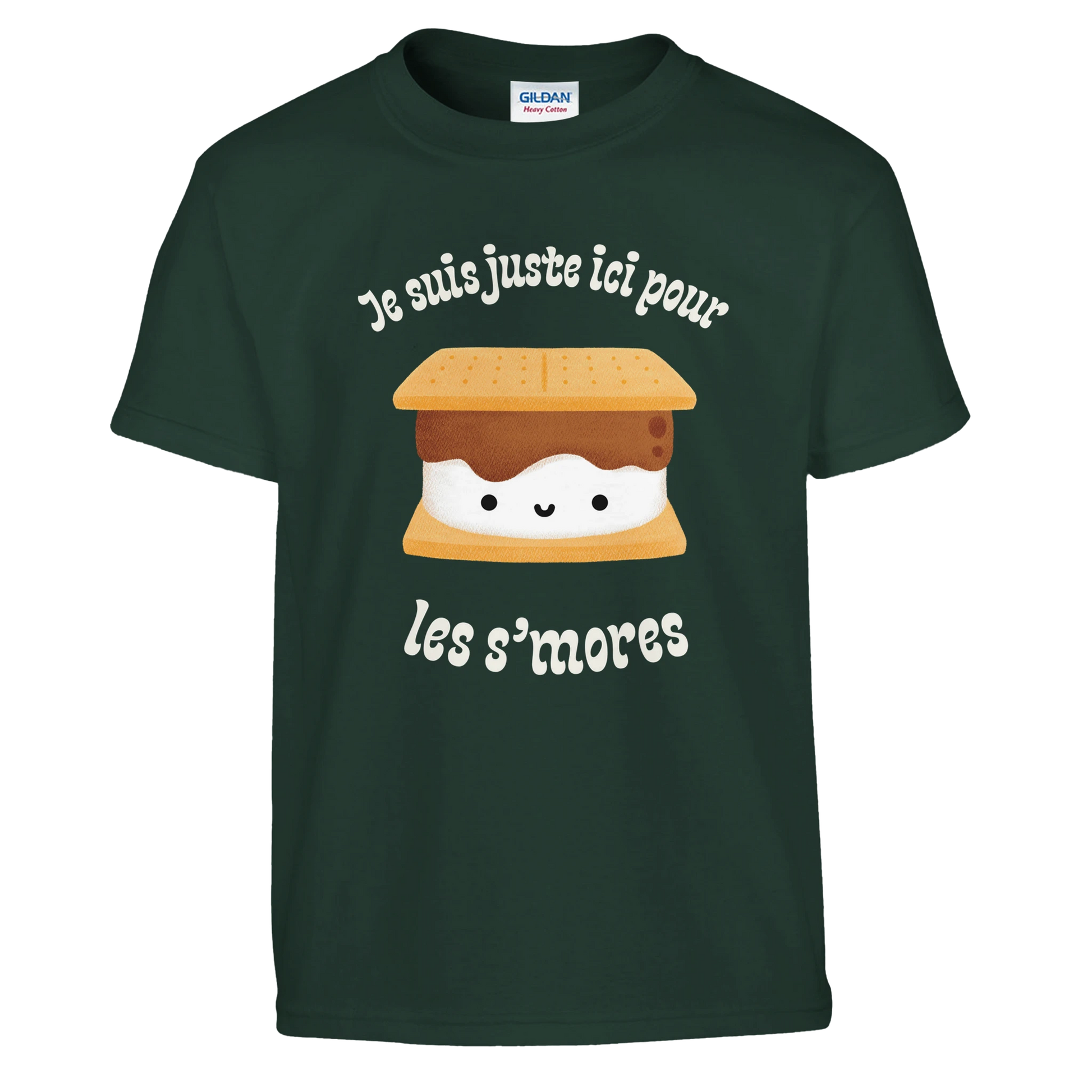 T-shirt Je suis juste ici pour les s'mores | Sans destination fixe