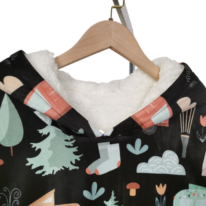 Sweat-shirt douillet style couverture à capuchon avec poche