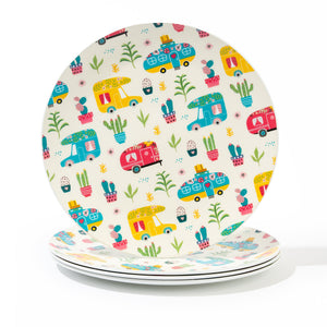 Ensemble de 4 grandes assiettes de camping