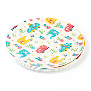 Ensemble de 4 grandes assiettes de camping