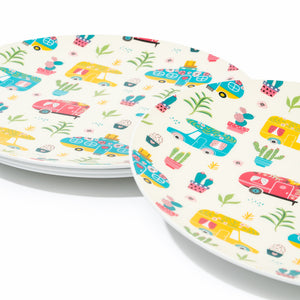 Ensemble de 4 grandes assiettes de camping