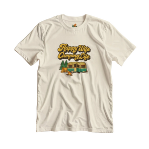 Happy wife, camping life - Sans destination fixe - T-shirt