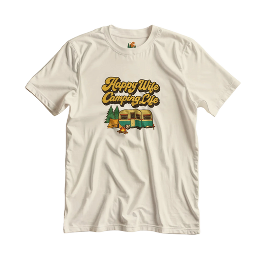 Happy wife, camping life - Sans destination fixe - T-shirt