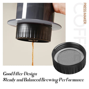 Cafetière portable espresso et French press avec filtres