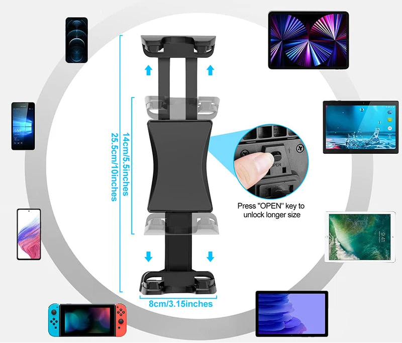 Support tablette/téléphone d’avion 360°