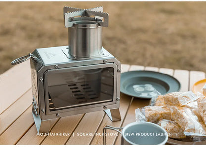 Poêle à bois portable carré en inox – MOUNTAINHIKER