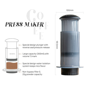 Cafetière portable espresso et French press avec filtres