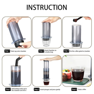 Cafetière portable espresso et French press avec filtres