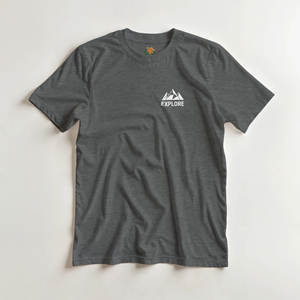 T-shirt montagne Explore charchoal - Plein air, camping - Sans destination fixe