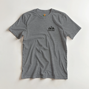 T-shirt montagne Explore gris foncé - Plein air, camping - Sans destination fixe