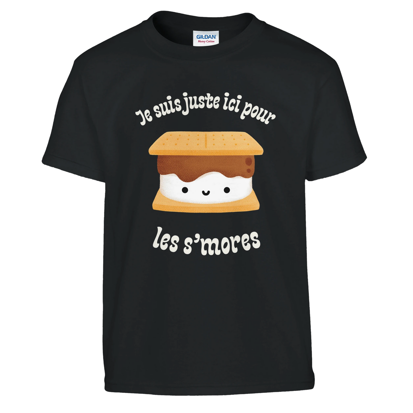 T-shirt Je suis juste ici pour les s'mores | Sans destination fixe