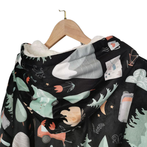 Sweat-shirt douillet style couverture à capuchon avec poche